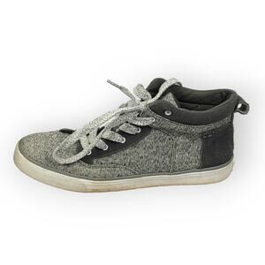 Toms Camila Gray Lace Up High-tops Shoes Sneakers Suede Women's Size 10 730515